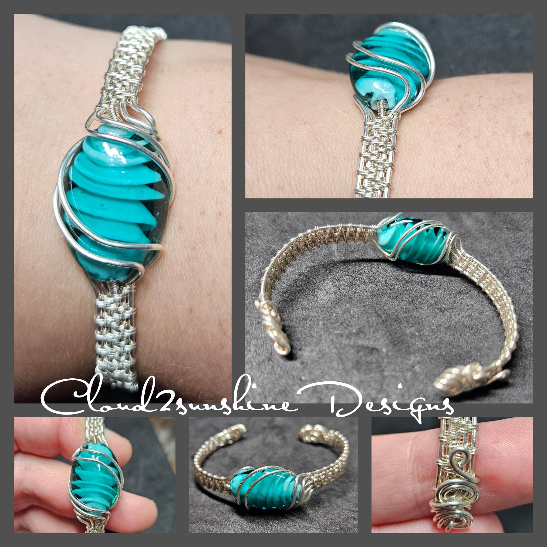 Turquoise Glass Bead Bracelet